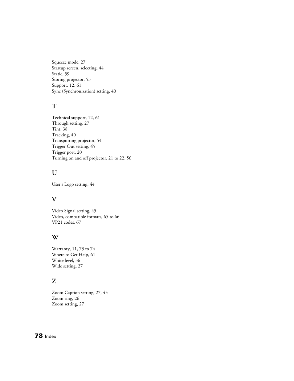 Epson 550 User Manual | Page 78 / 78