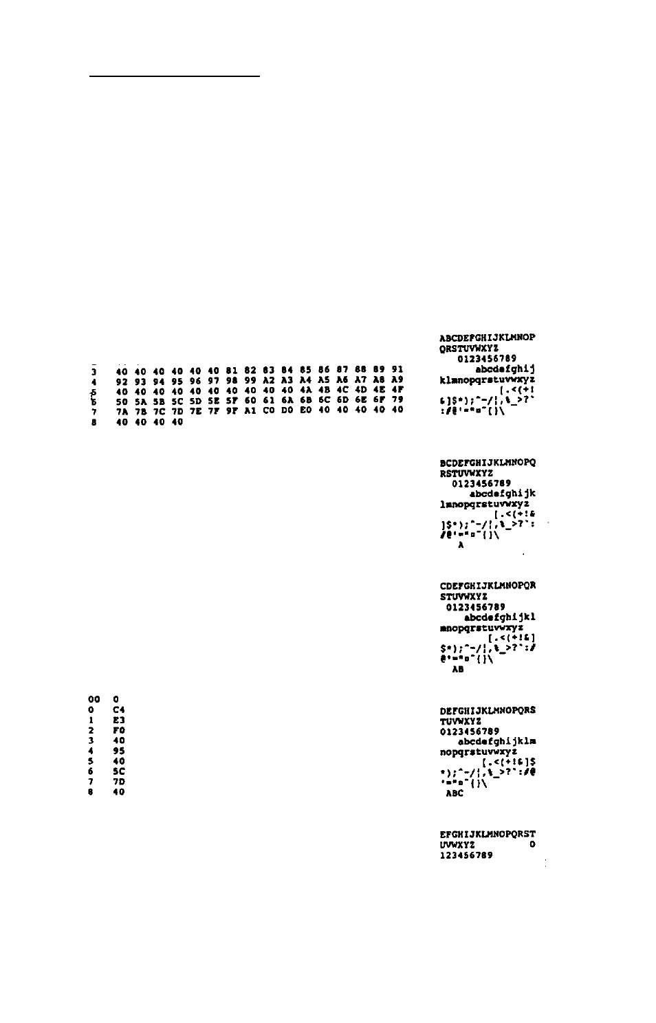 Sample pritouts - hex print, Appendix a-4 | Epson C82315 User Manual | Page 44 / 48