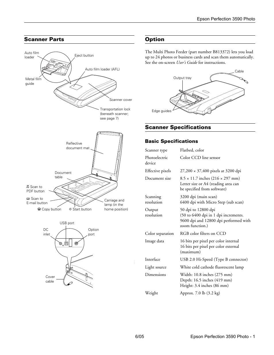 Epson Perfection 3590 User Manual | 7 pages