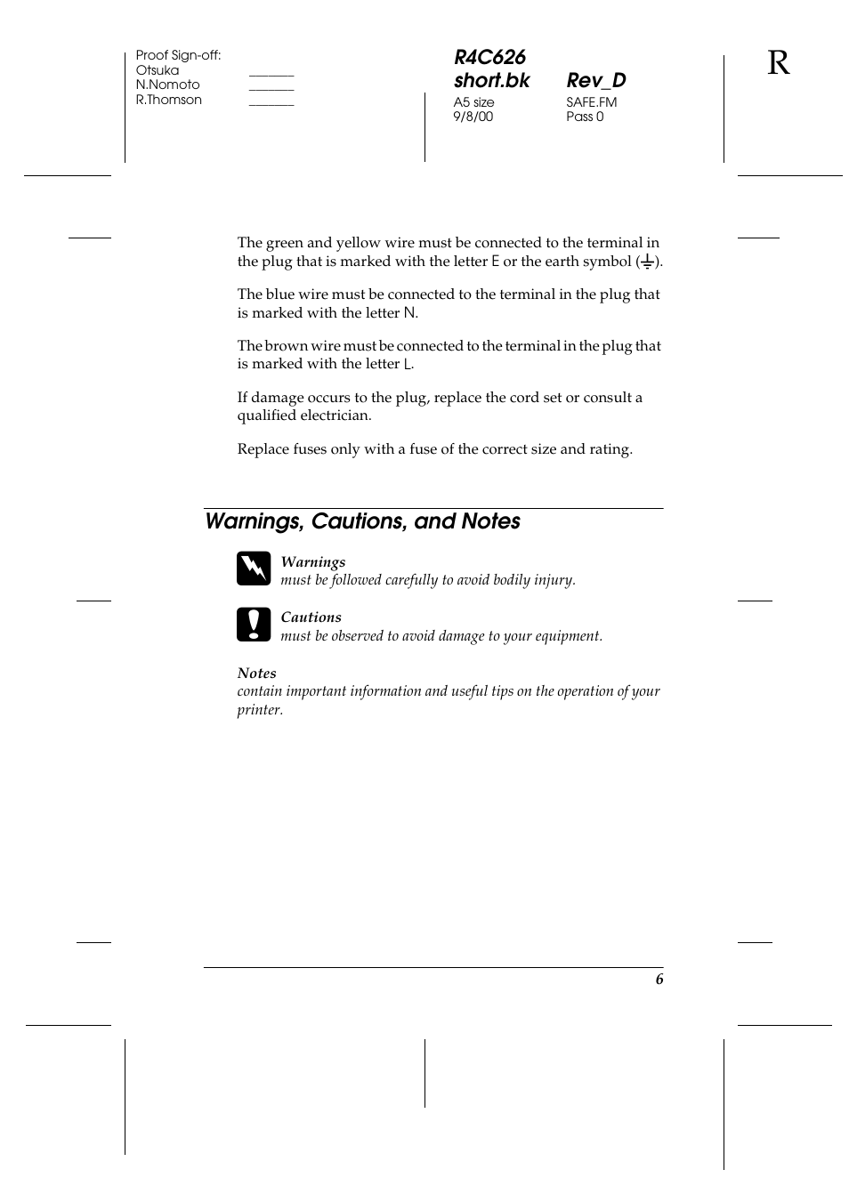 Warnings, cautions, and notes | Epson 880 User Manual | Page 11 / 74