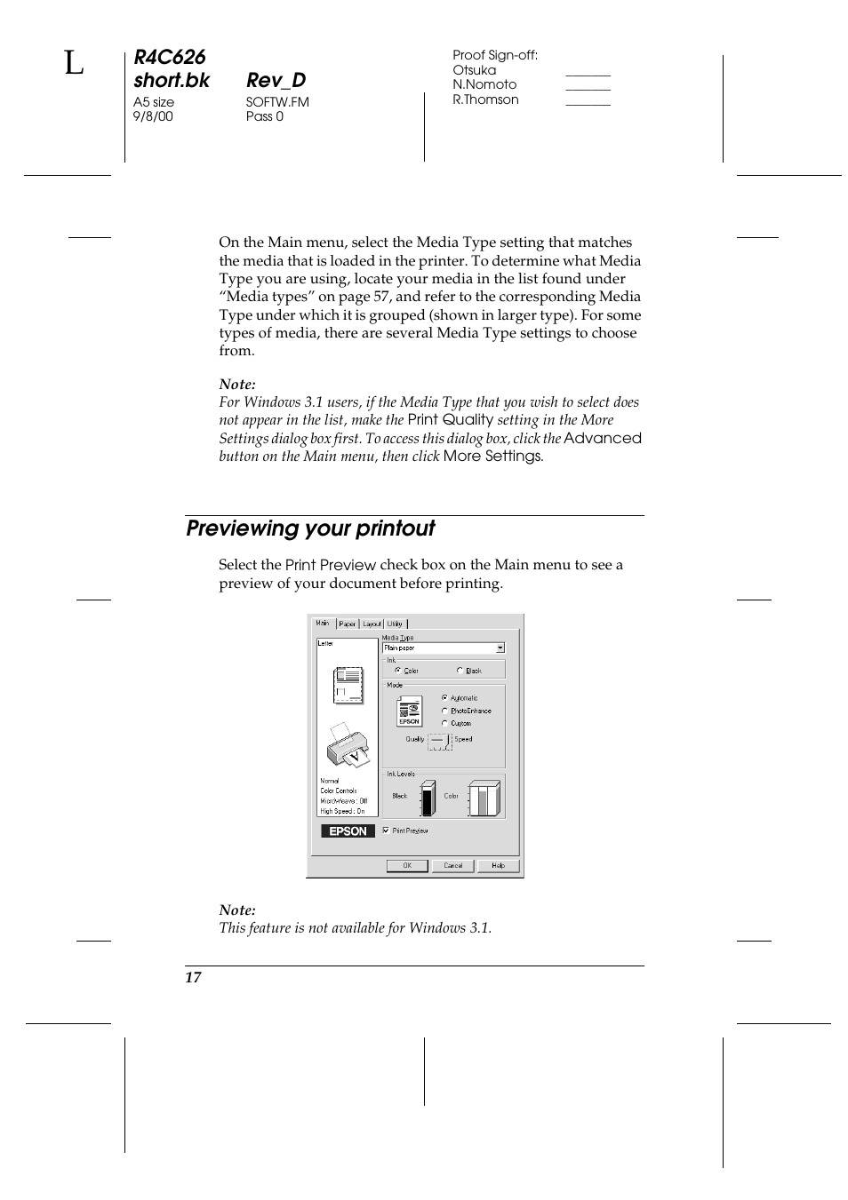 Previewing your printout, R4c626 short.bk rev_d | Epson 880 User Manual | Page 22 / 74