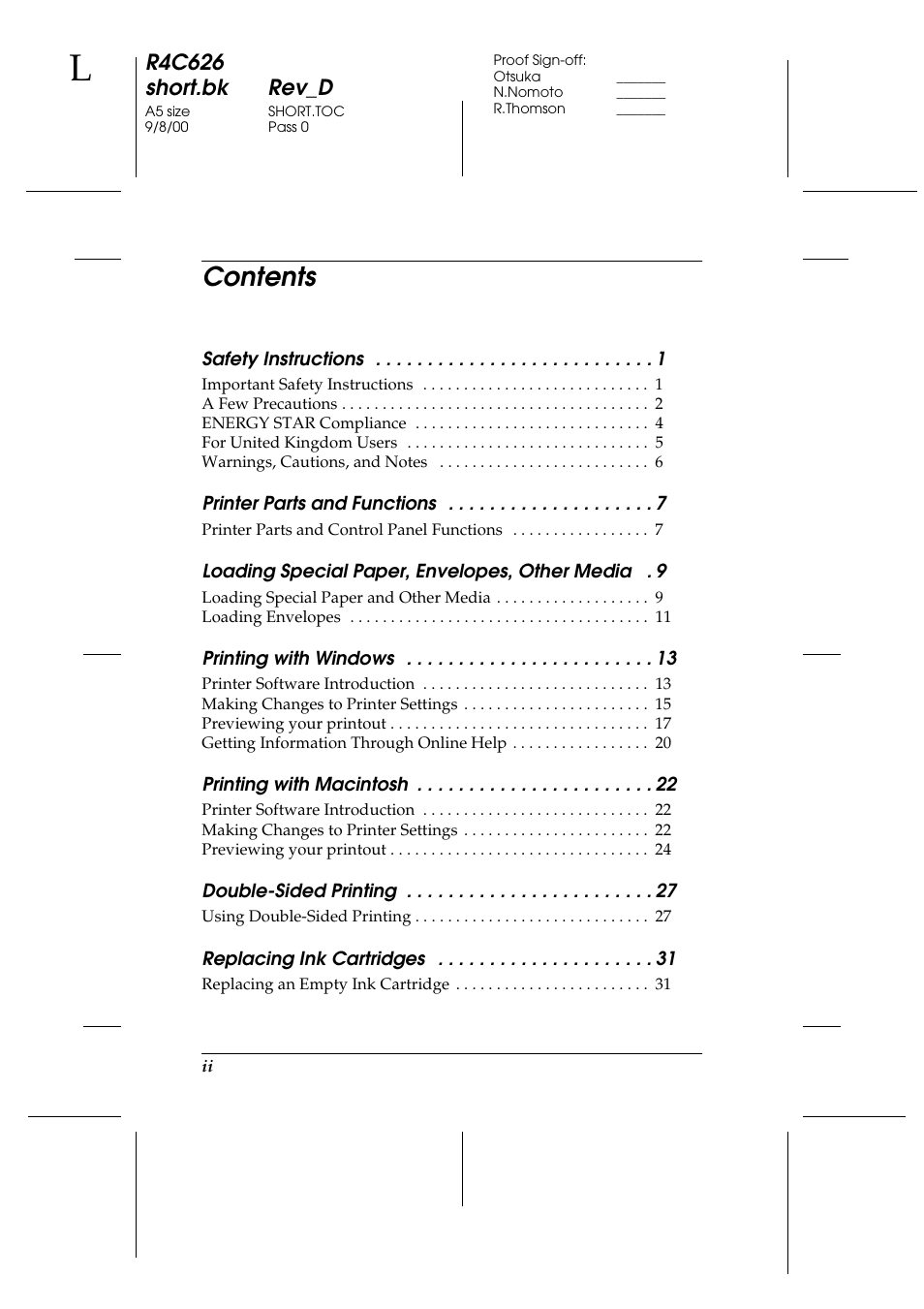 Epson 880 User Manual | Page 4 / 74