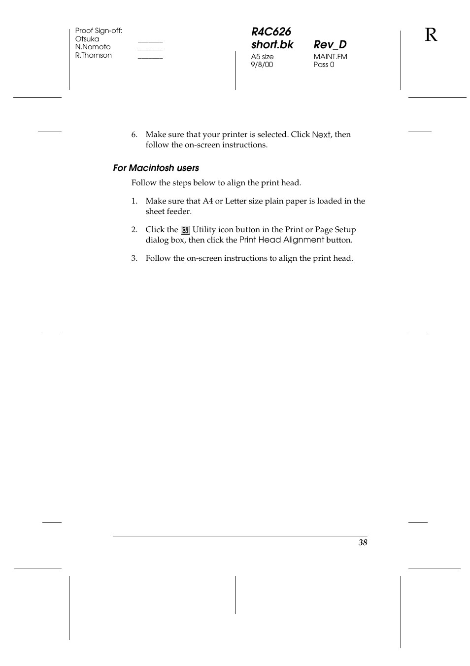 For macintosh users, R4c626 short.bk rev_d | Epson 880 User Manual | Page 43 / 74