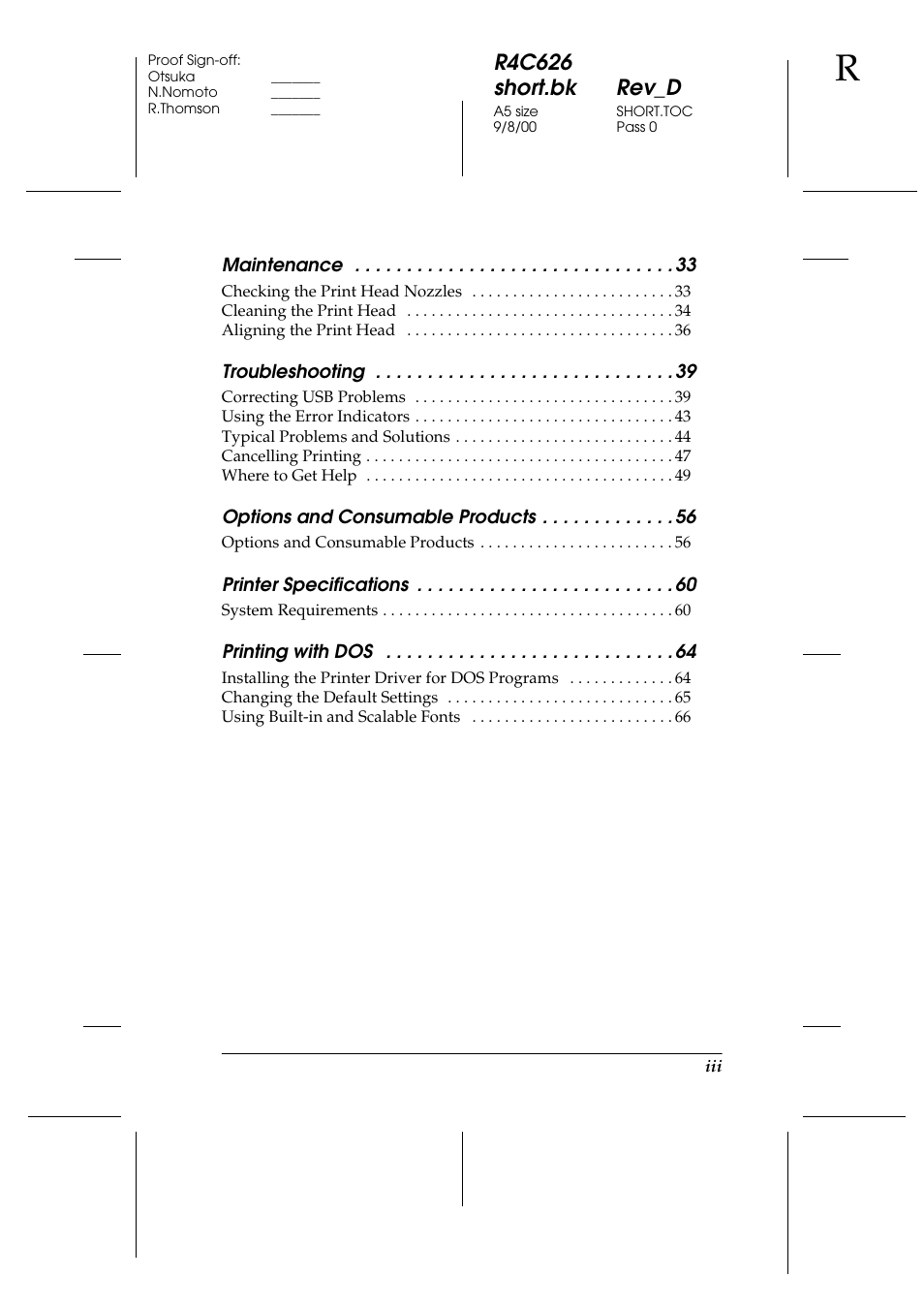 R4c626 short.bk rev_d | Epson 880 User Manual | Page 5 / 74