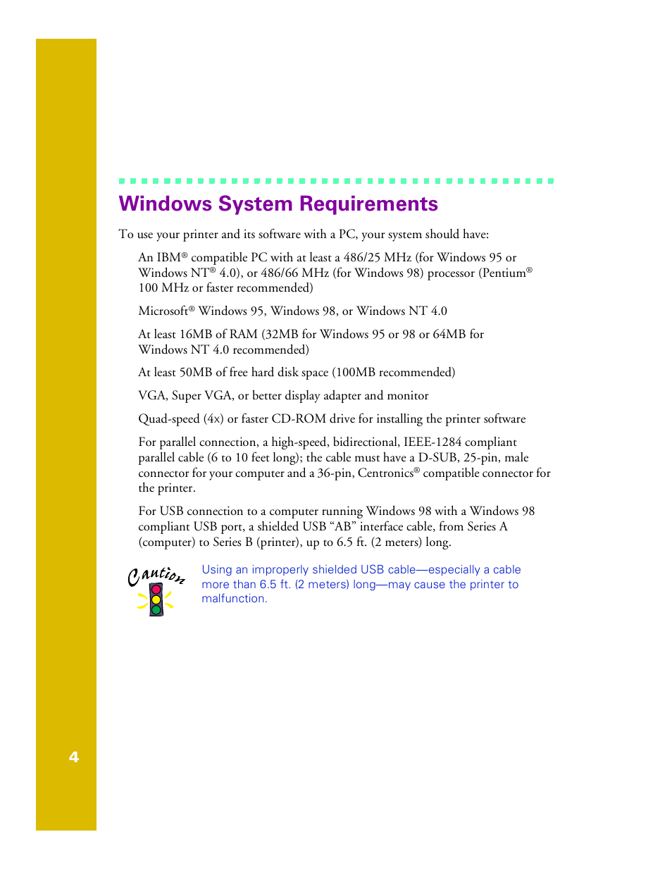 Windows system requirements | Epson 1200 User Manual | Page 10 / 67