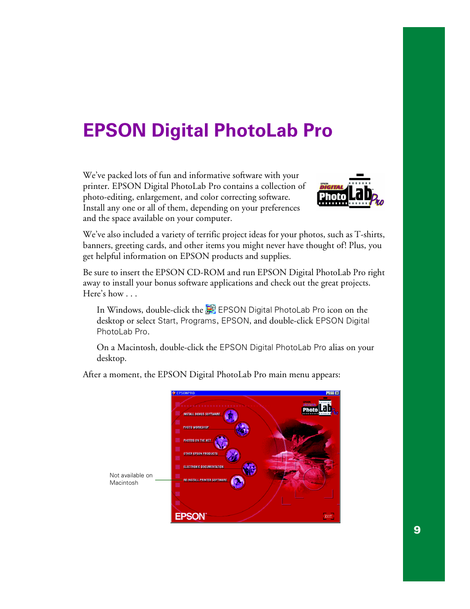 Epson digital photolab pro | Epson 1200 User Manual | Page 15 / 67