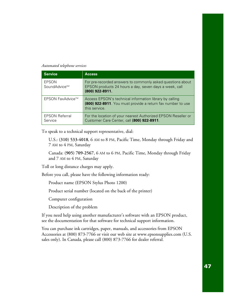 Epson 1200 User Manual | Page 53 / 67