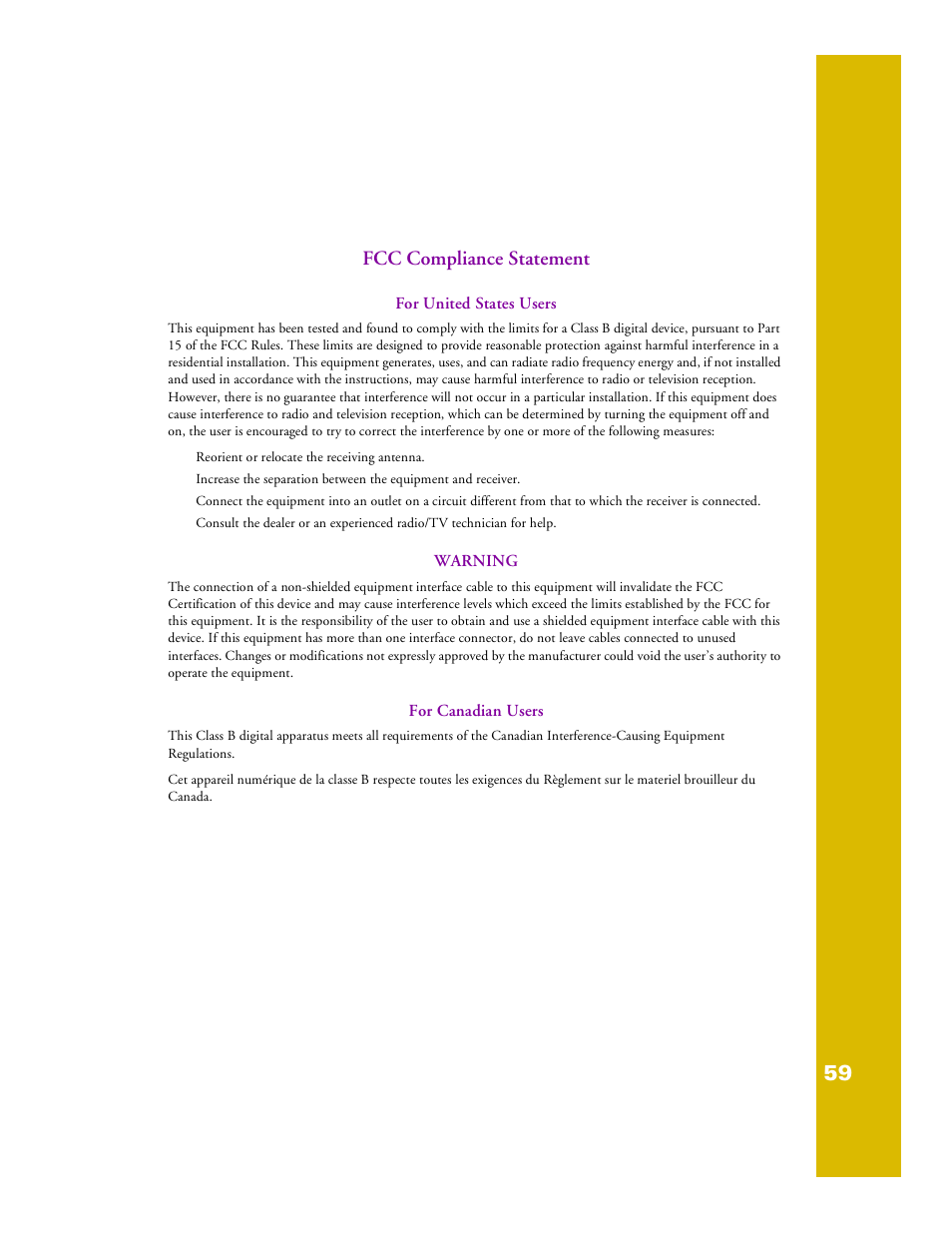 Fcc compliance and copyright info, Fcc compliance statement | Epson 1200 User Manual | Page 65 / 67