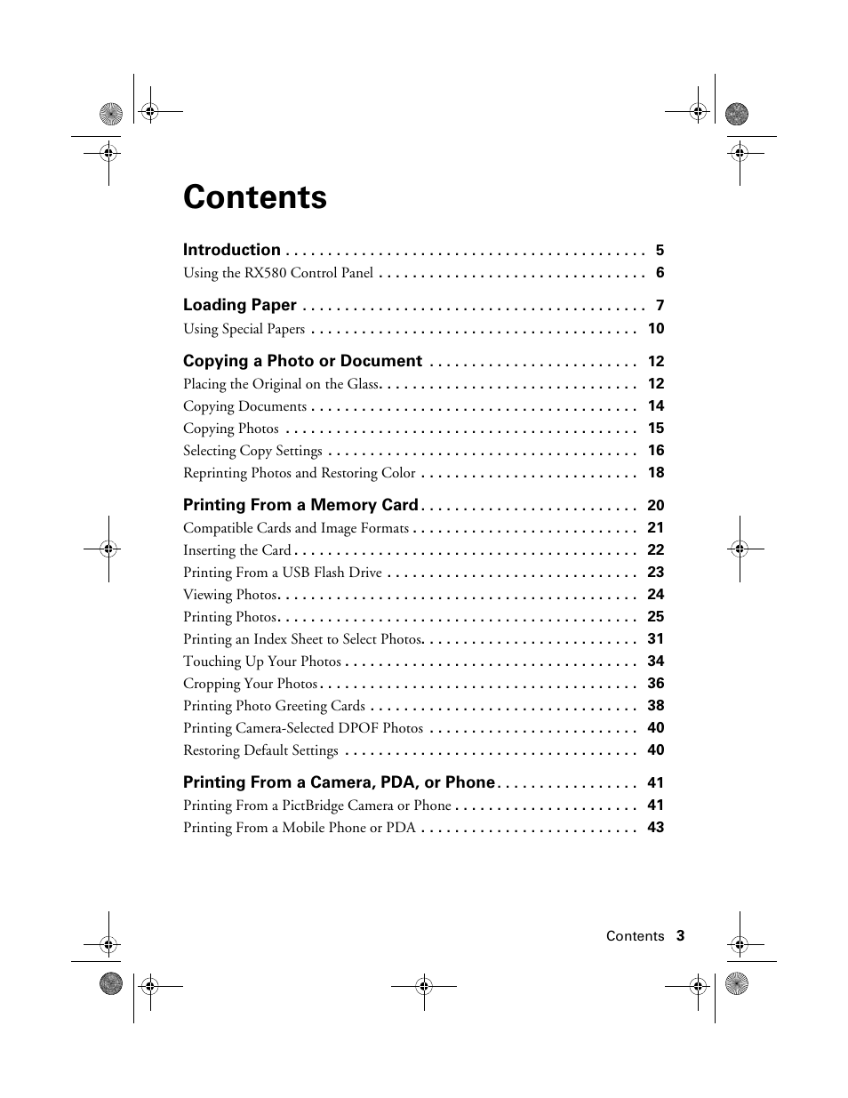 Epson RX580 User Manual | Page 3 / 95