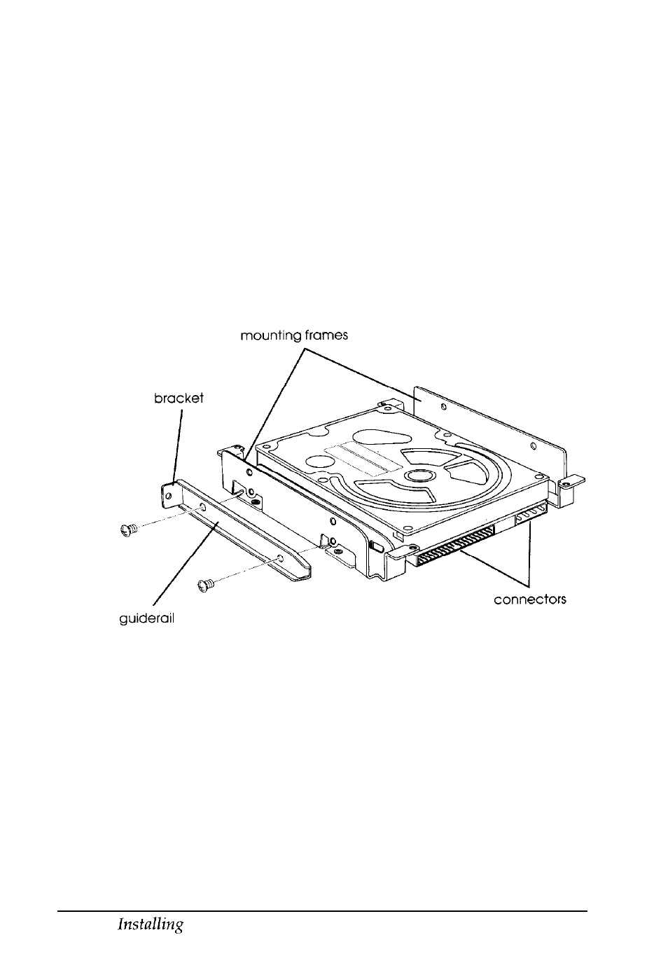 Installing the drive, Lnstalling the drive | Epson Endeavor 468C User Manual | Page 121 / 187