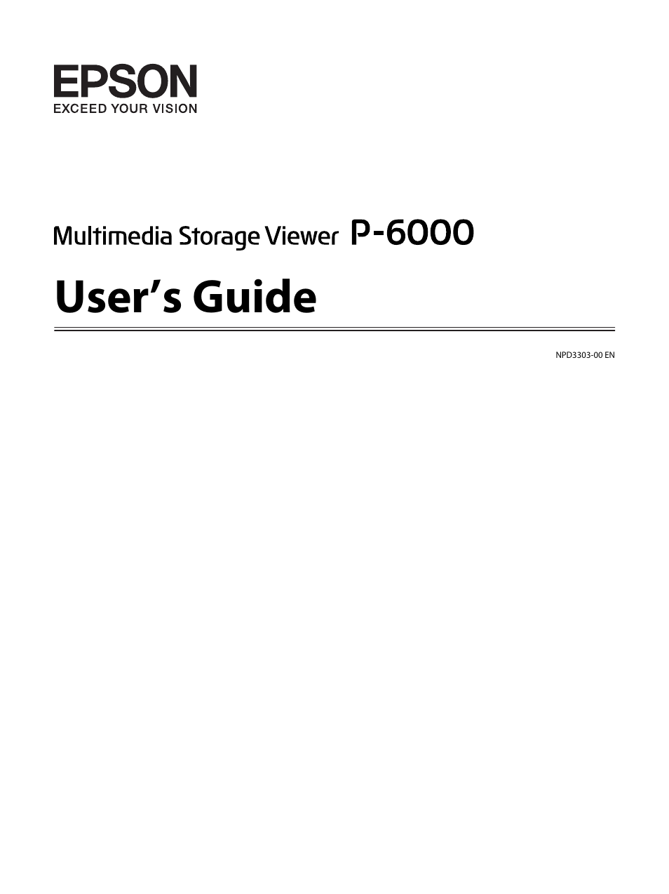 Epson P-6000 User Manual | 113 pages