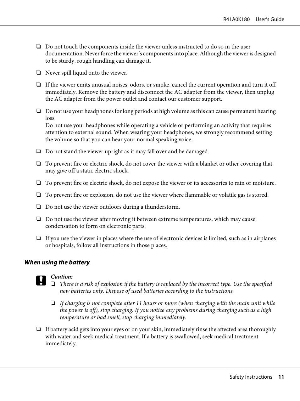 Epson P-6000 User Manual | Page 11 / 113