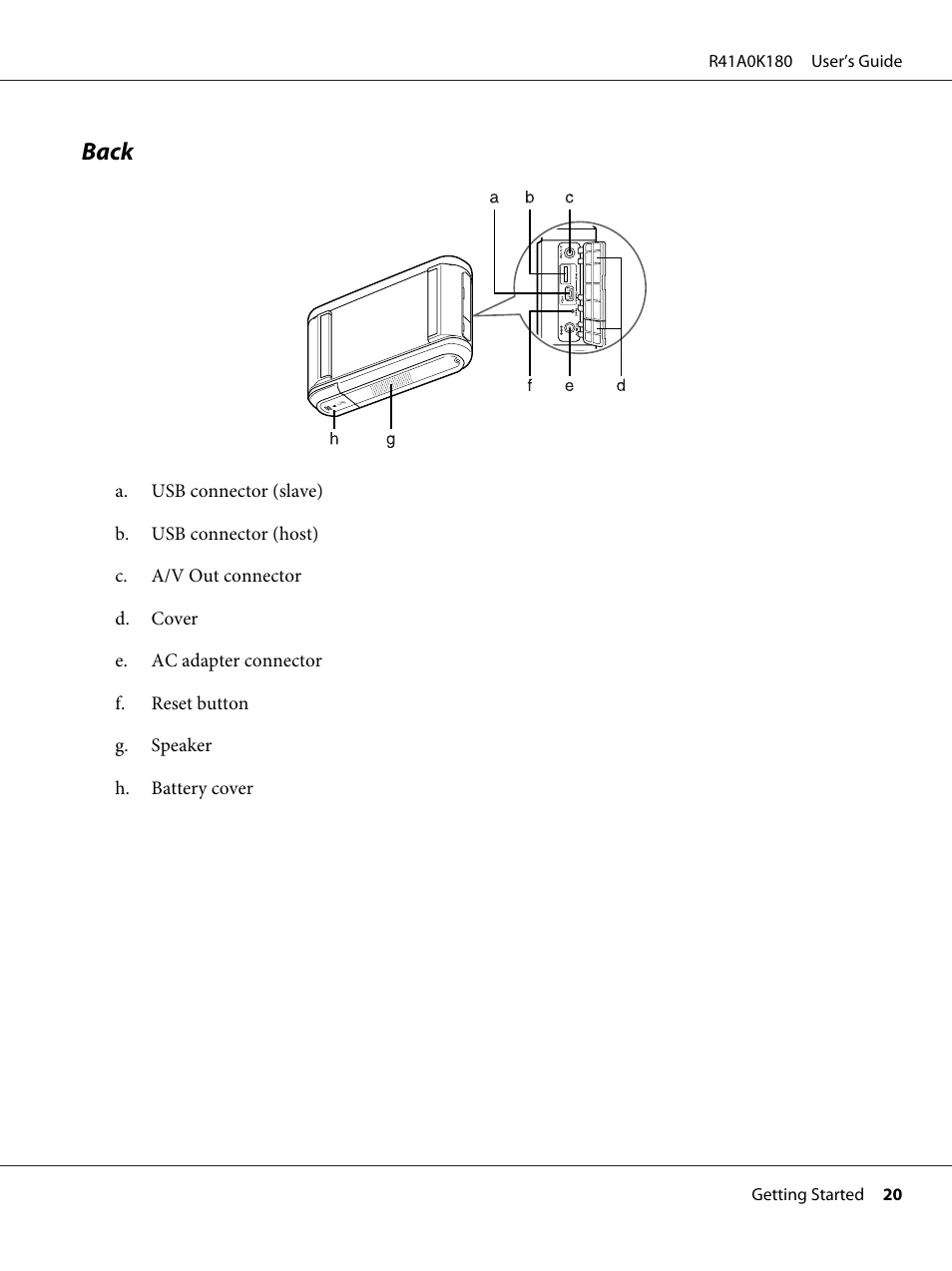 Back | Epson P-6000 User Manual | Page 20 / 113