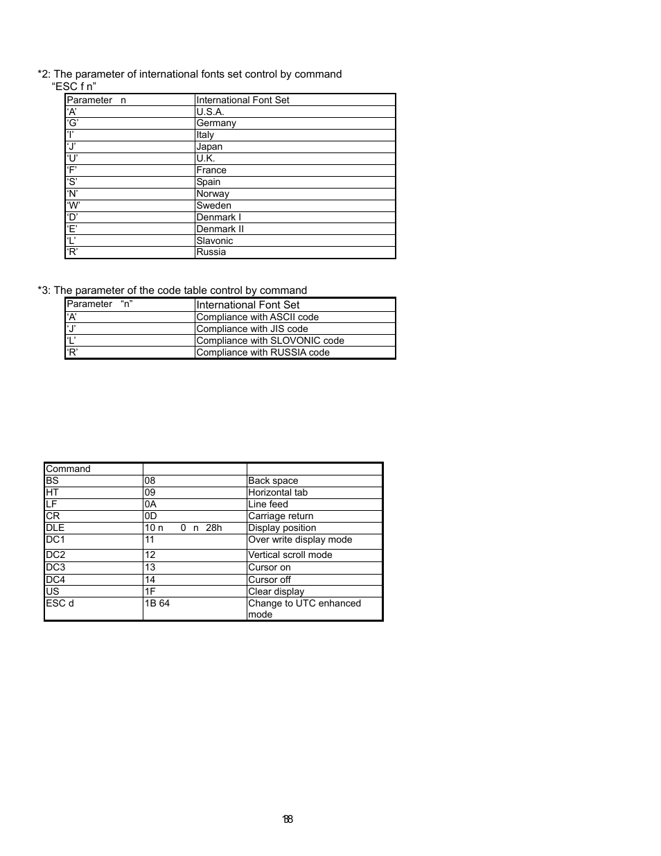 3 utc standard mode command list | Epson P07303 User Manual | Page 22 / 36