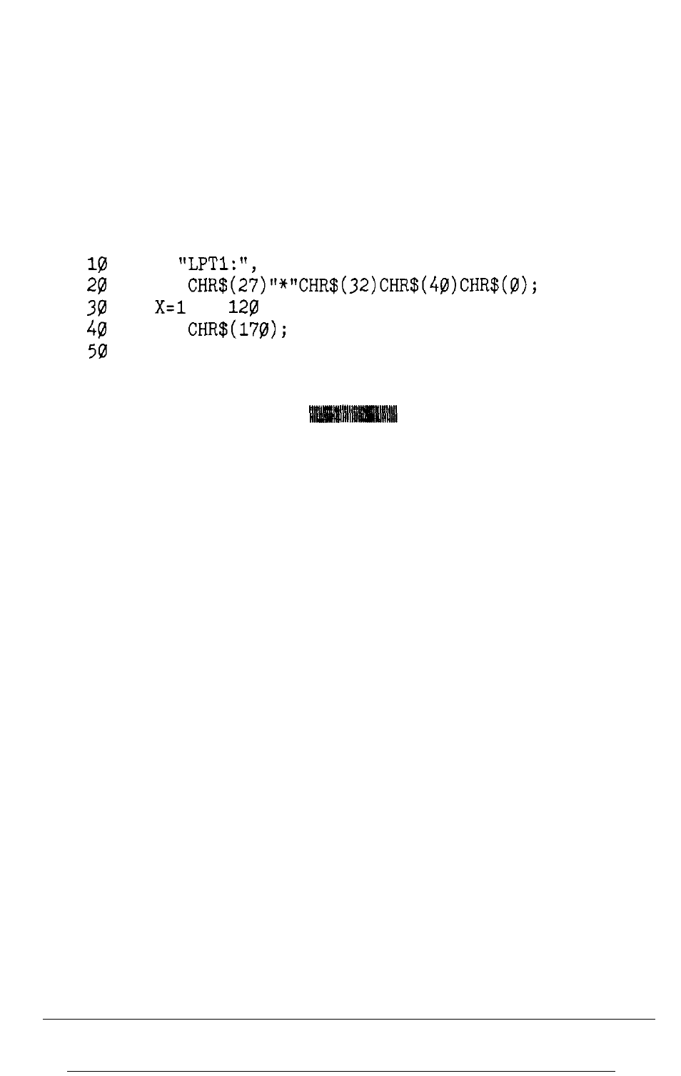 A simple graphics program, Using hand-calculated, Using hand-calculated data to print graphics | Using software and graphics | Epson Y465ss127mo User Manual | Page 123 / 281