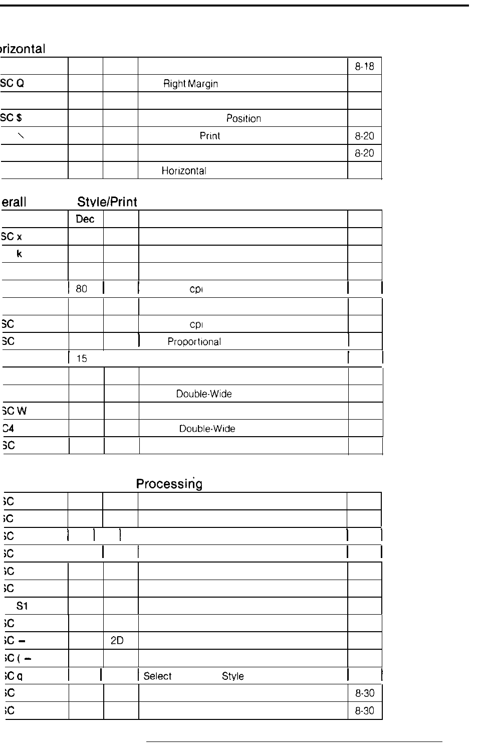 Motion, Printing size, Nt enhancement/word | Epson Y465ss127mo User Manual | Page 277 / 281