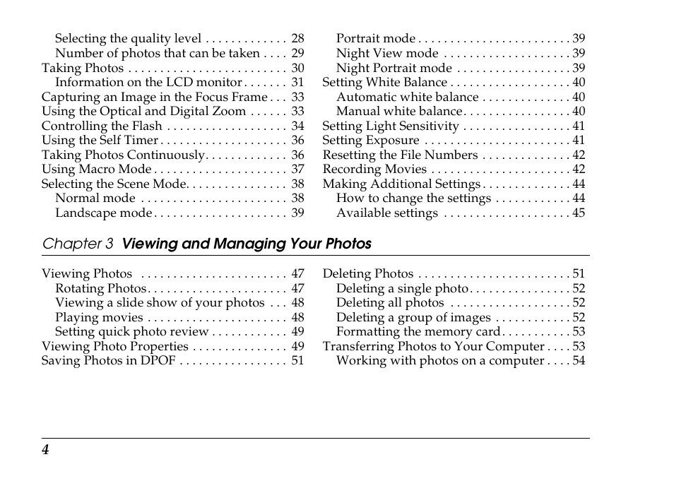 Epson PhotoPC L-500V User Manual | Page 4 / 100