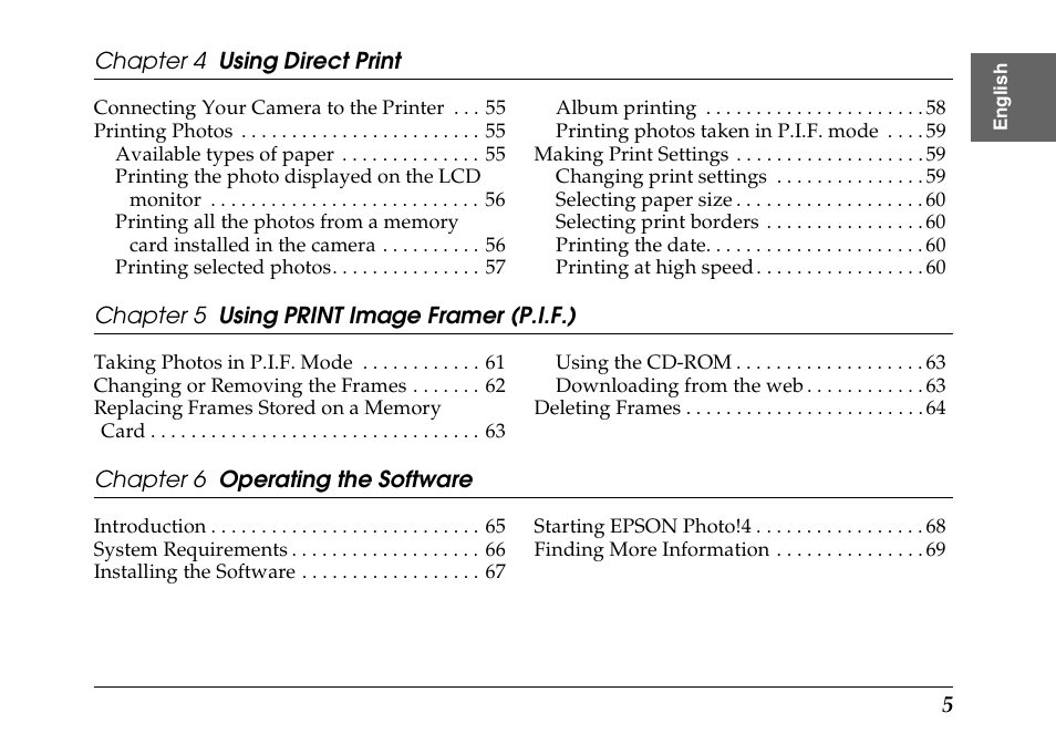 Epson PhotoPC L-500V User Manual | Page 5 / 100