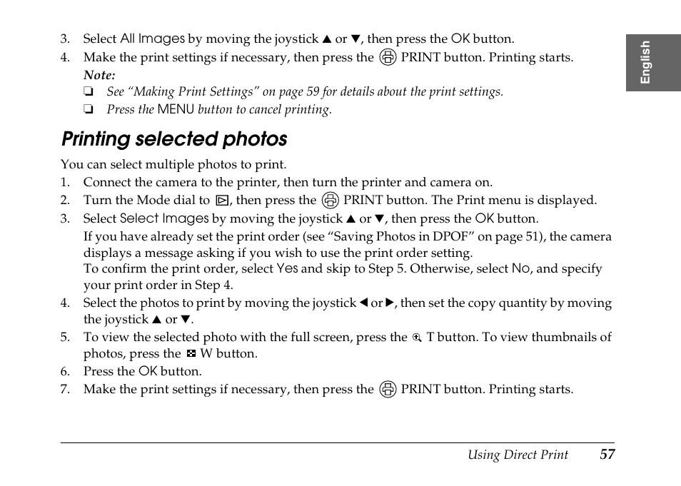 Printing selected photos | Epson PhotoPC L-500V User Manual | Page 57 / 100