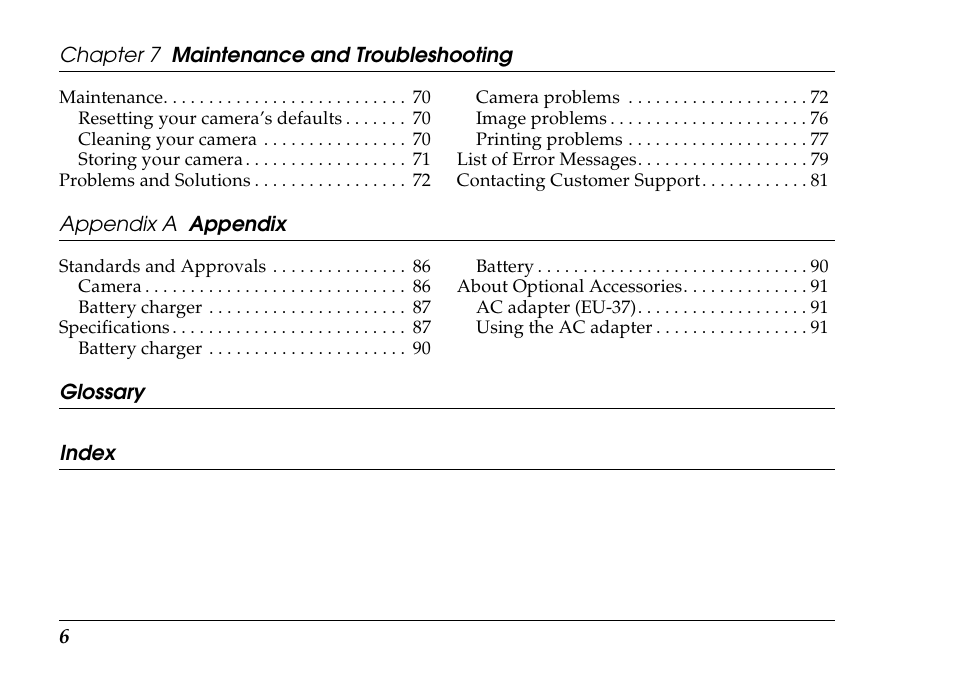 Epson PhotoPC L-500V User Manual | Page 6 / 100