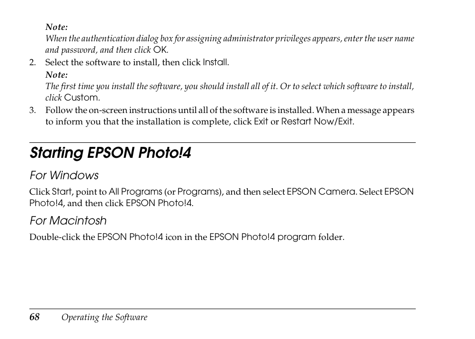 Starting epson photo!4 | Epson PhotoPC L-500V User Manual | Page 68 / 100