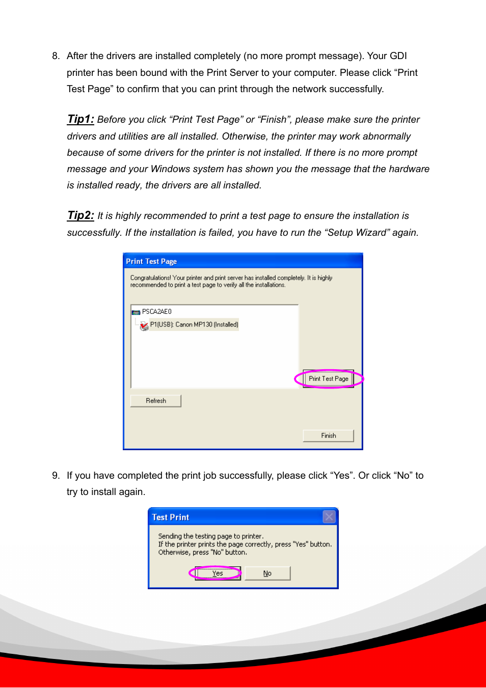 Tip1, Tip2 | Epson Past Ethernet Combo Print Server PS-1216U User Manual | Page 22 / 51