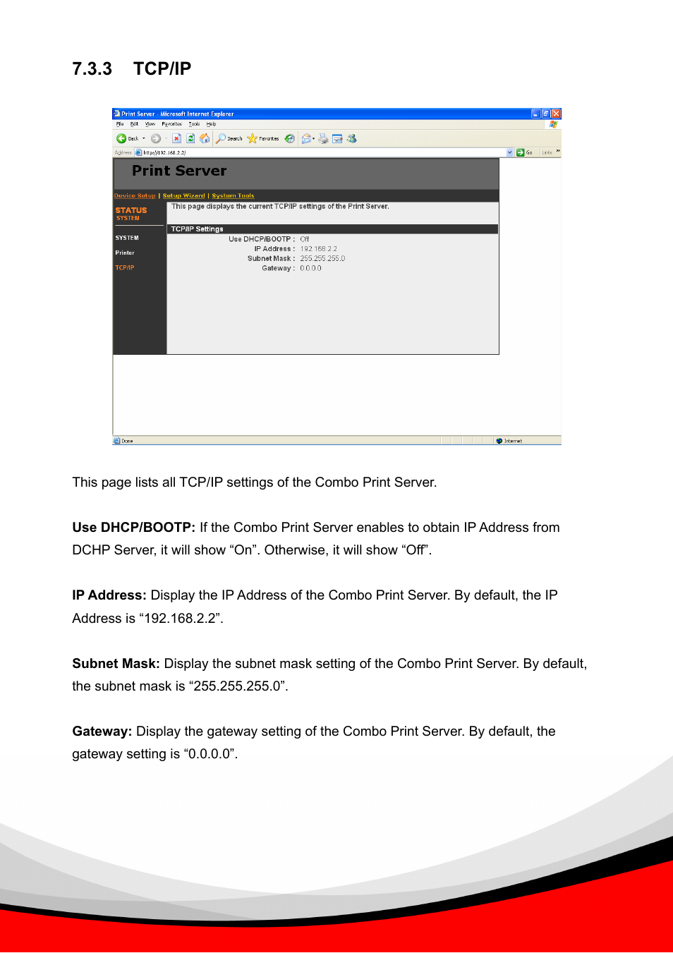 3 tcp/ip | Epson Past Ethernet Combo Print Server PS-1216U User Manual | Page 41 / 51