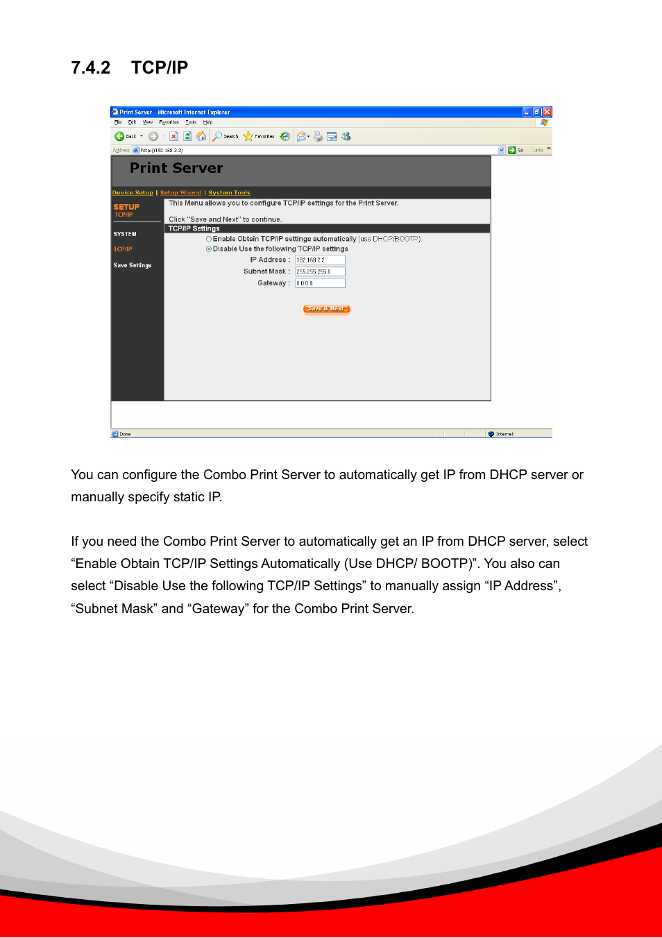 2 tcp/ip | Epson Past Ethernet Combo Print Server PS-1216U User Manual | Page 44 / 51