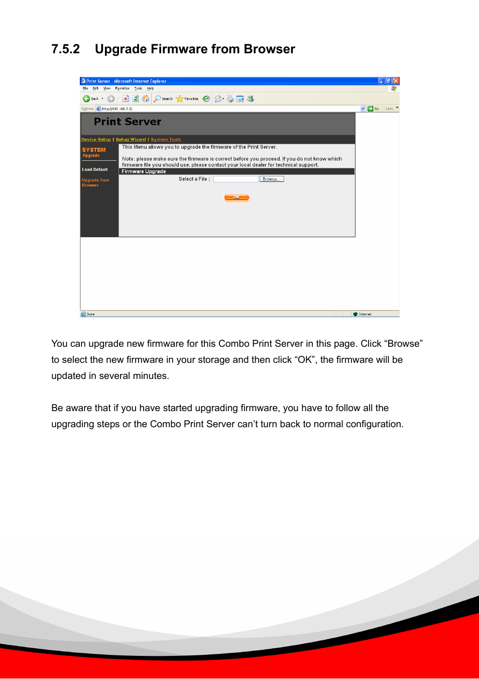 2 upgrade firmware from browser | Epson Past Ethernet Combo Print Server PS-1216U User Manual | Page 47 / 51