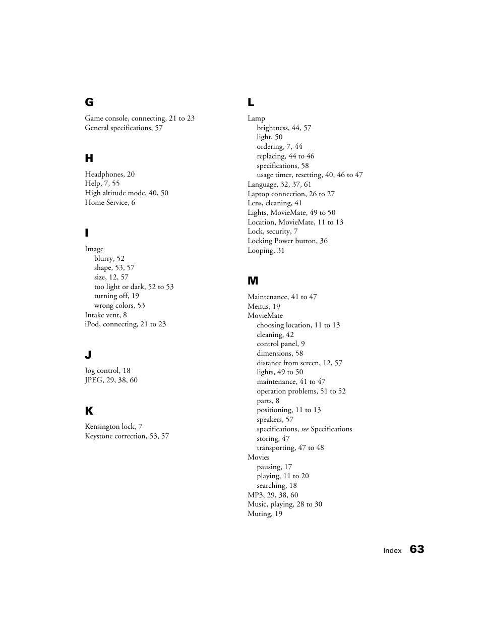 63 g | Epson 50 User Manual | Page 63 / 65