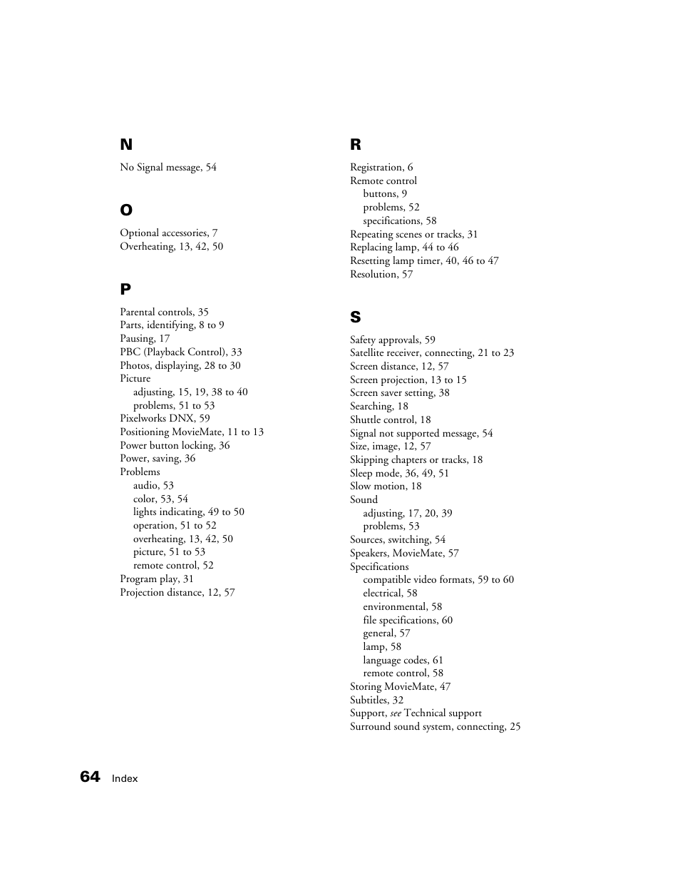 Epson 50 User Manual | Page 64 / 65