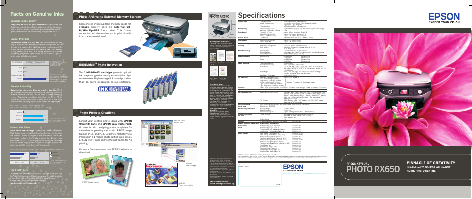 Epson RX650 User Manual | 2 pages