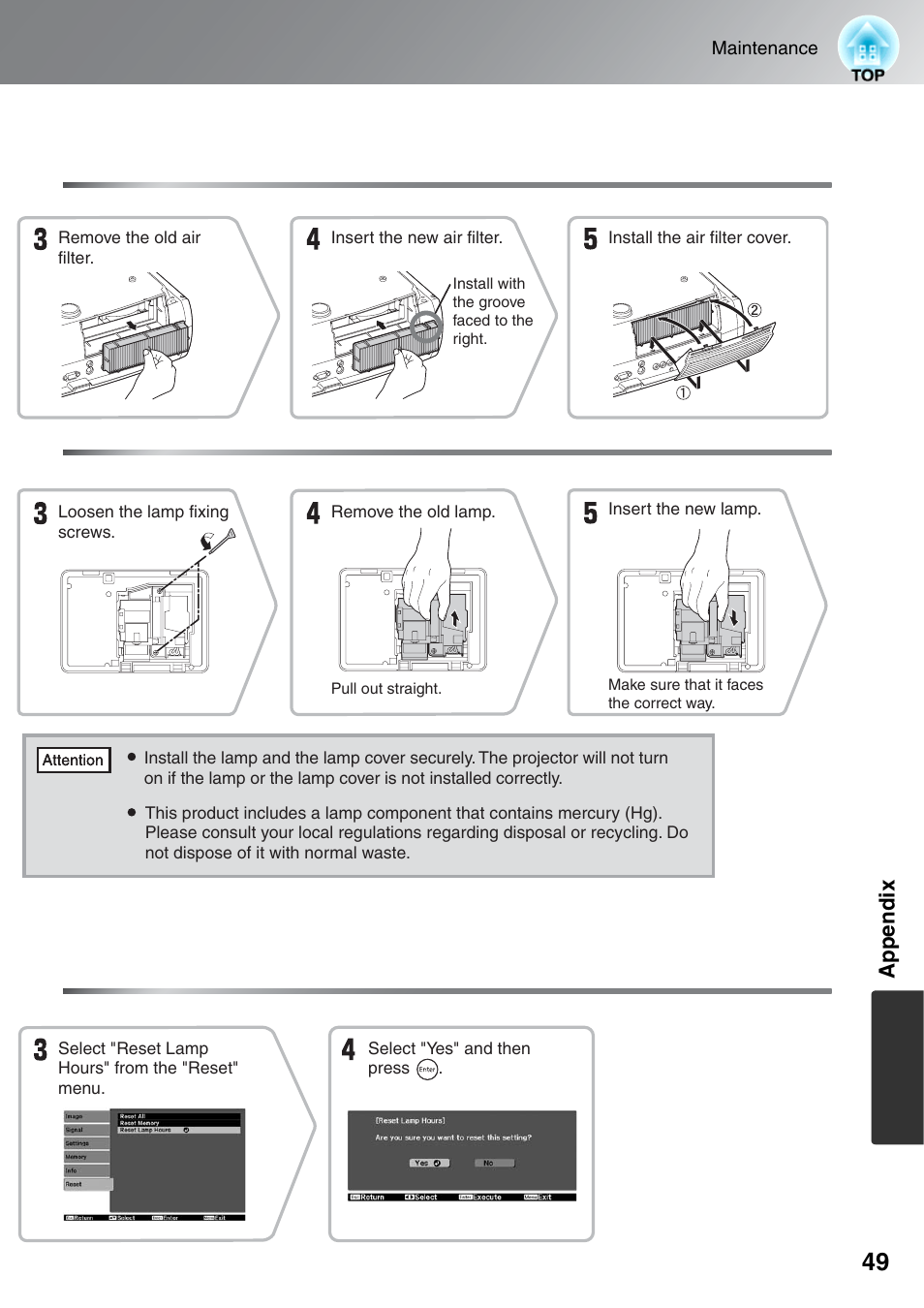 Appendix | Epson EH-TW5500 User Manual | Page 51 / 61