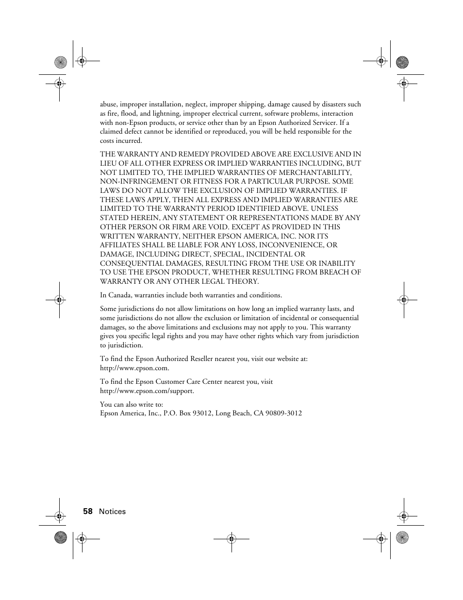Epson STYLUS R2880 User Manual | Page 58 / 64