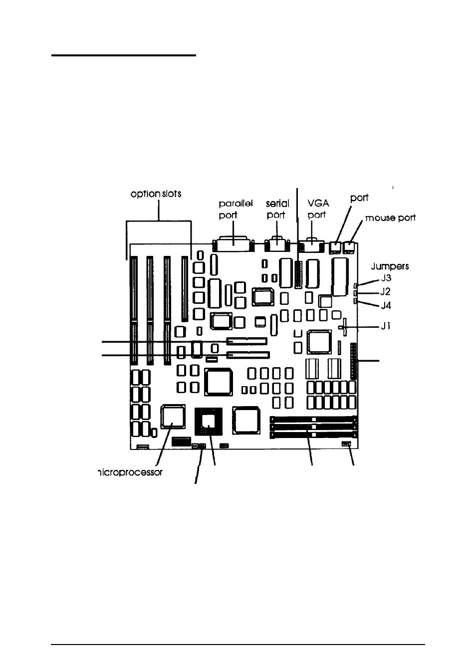 Main system board | Epson EQUITY 386/33 PLUS User Manual | Page 63 / 196