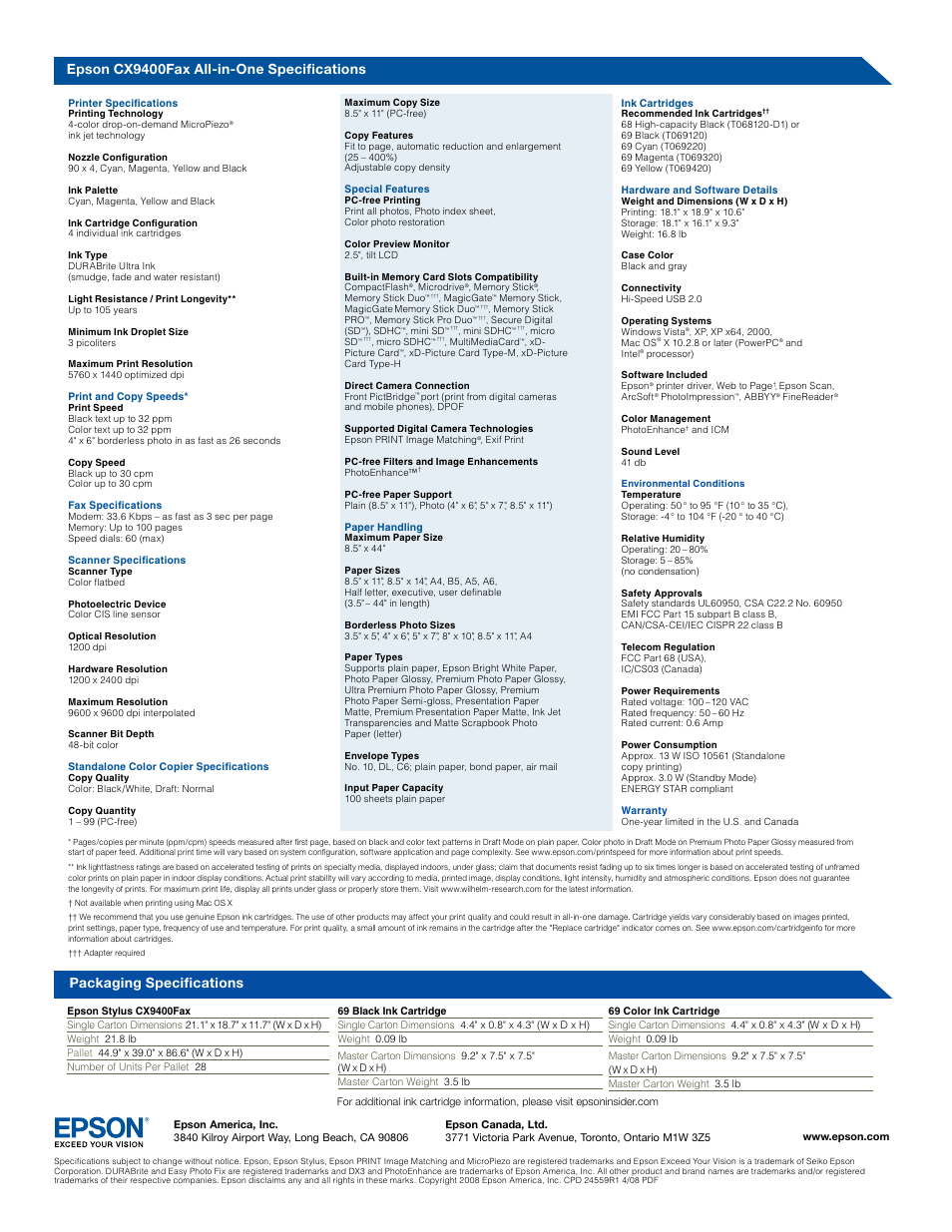 Epson Stylus CX9400Fax User Manual | Page 2 / 2