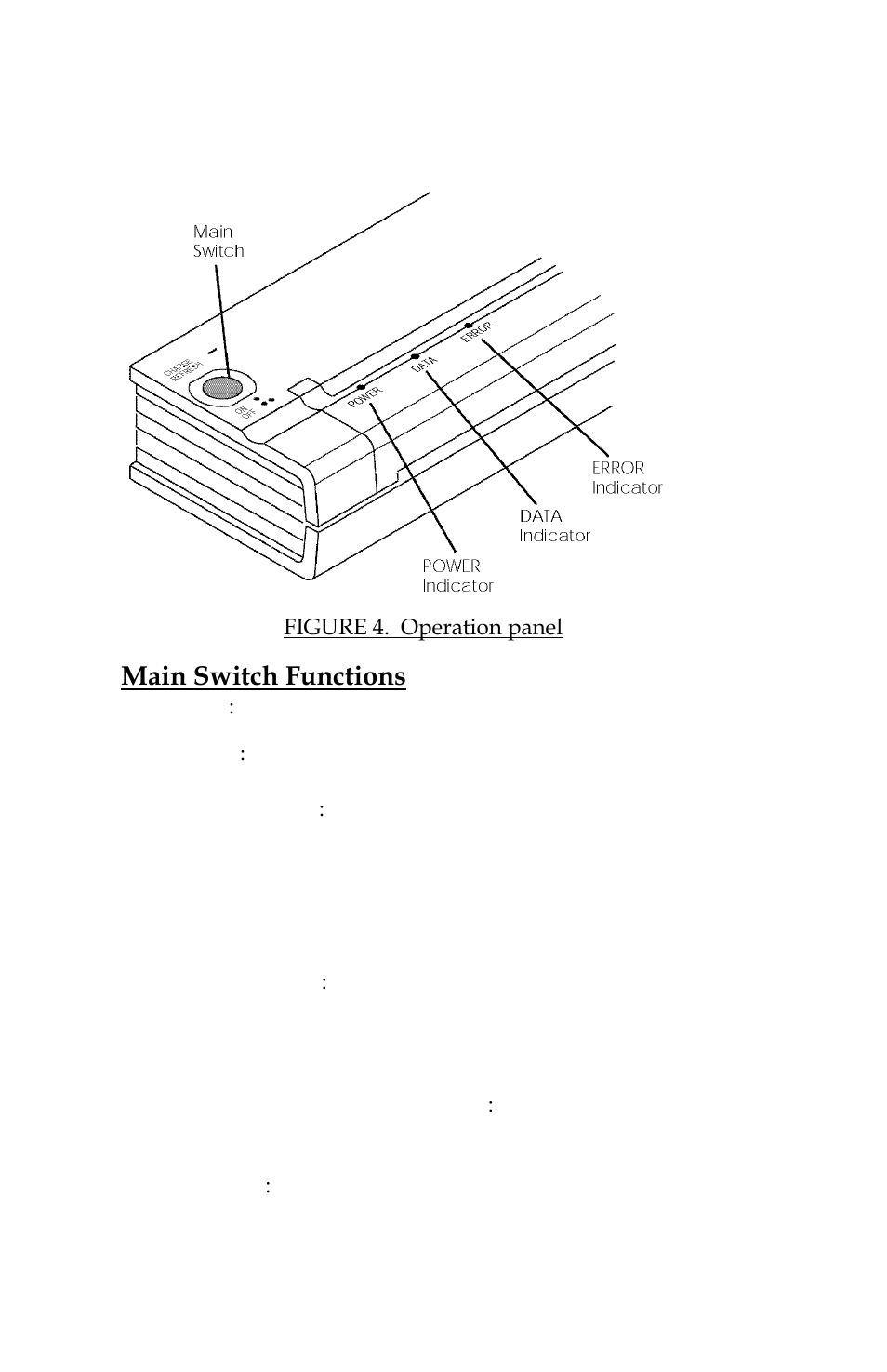 Using the operation panel, Main switch functions, Page 4 | Epson 3 User Manual | Page 16 / 100