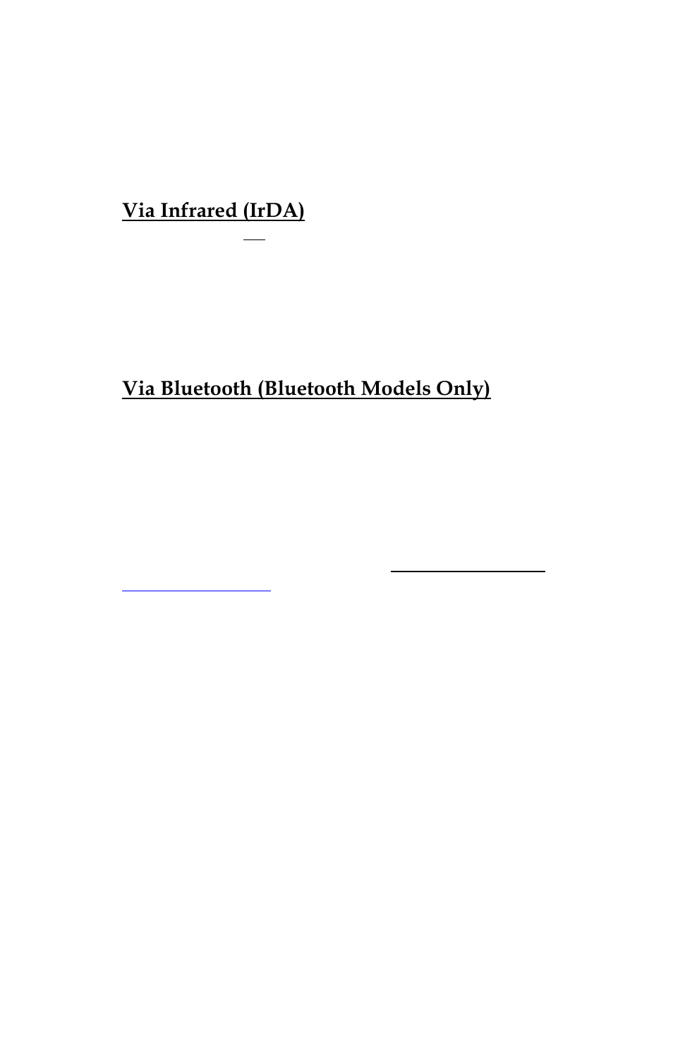 Via infrared (irda), Via bluetooth (bluetooth models only), Page 17 | Epson 3 User Manual | Page 29 / 100