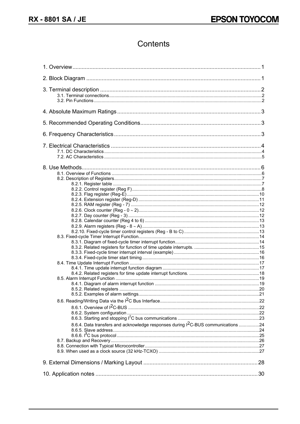 Epson RX-8801SA/JE User Manual | Page 3 / 34