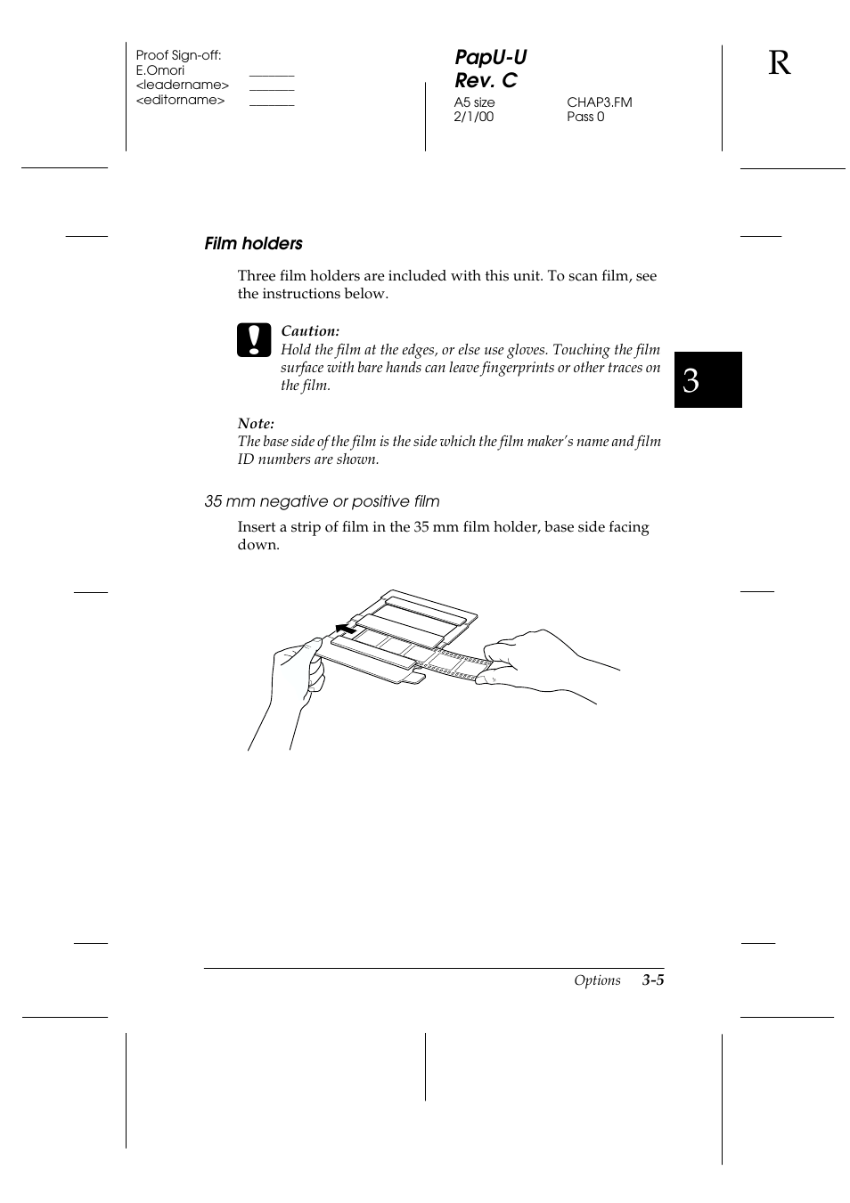 Film holders, Film holders -5 | Epson GT-7000 User Manual | Page 51 / 120