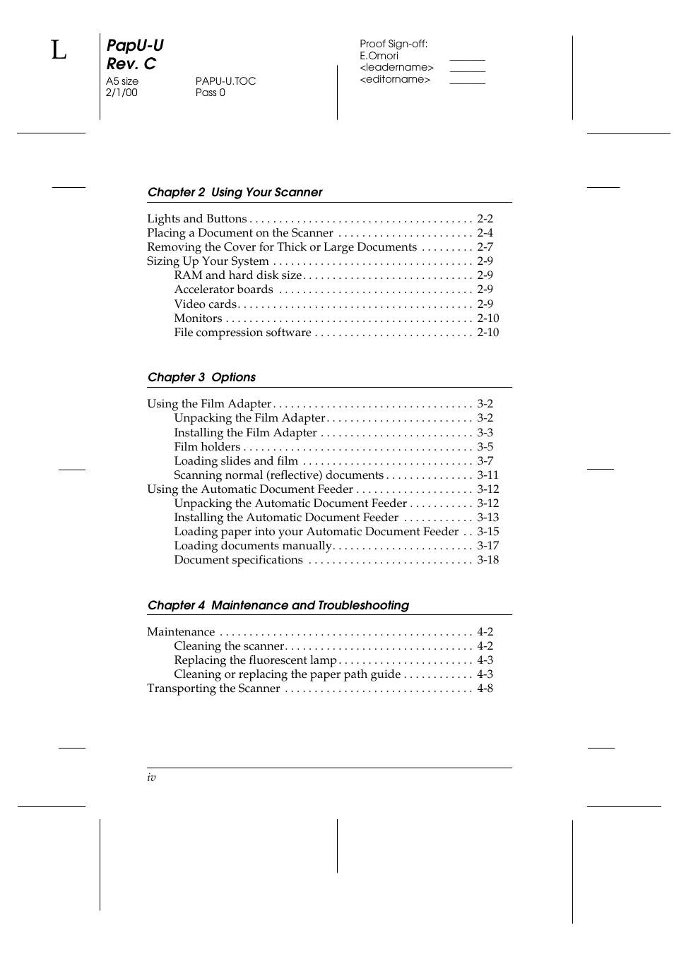 Papu-u rev. c | Epson GT-7000 User Manual | Page 6 / 120