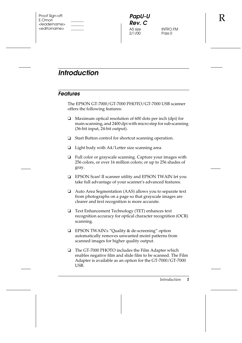 Epson GT-7000 User Manual | Page 9 / 120