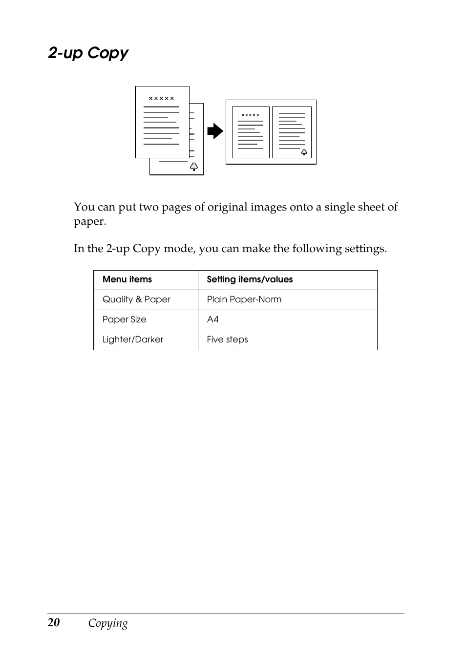 Up copy | Epson Stylus CX3100 User Manual | Page 27 / 57