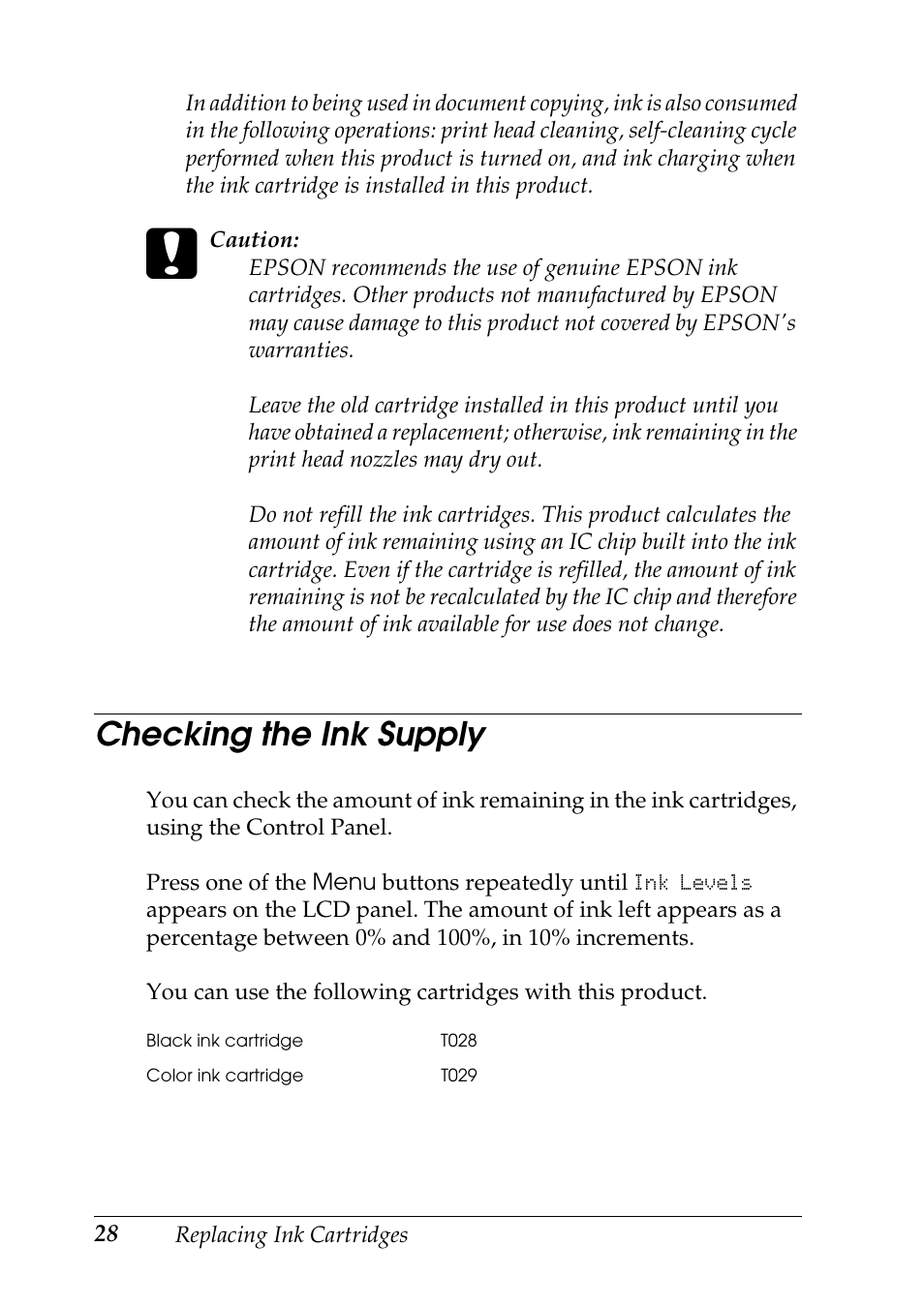 Checking the ink supply | Epson Stylus CX3100 User Manual | Page 35 / 57