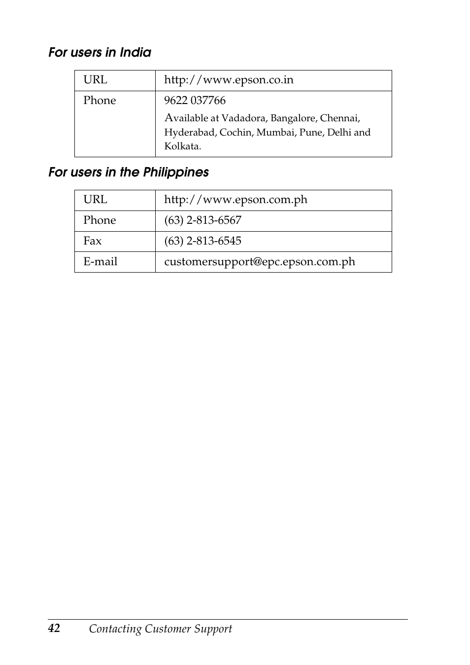 Epson Stylus CX3100 User Manual | Page 49 / 57
