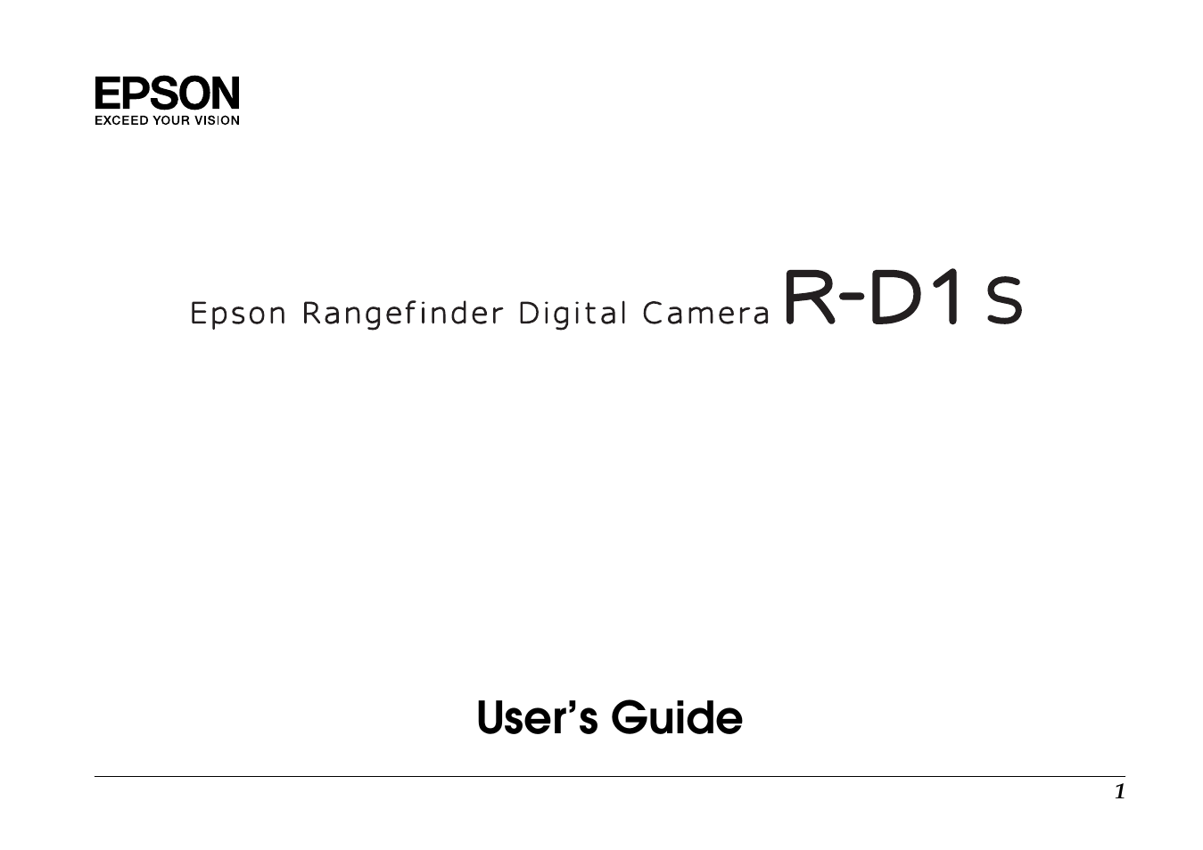 Epson R-D1s User Manual | 48 pages