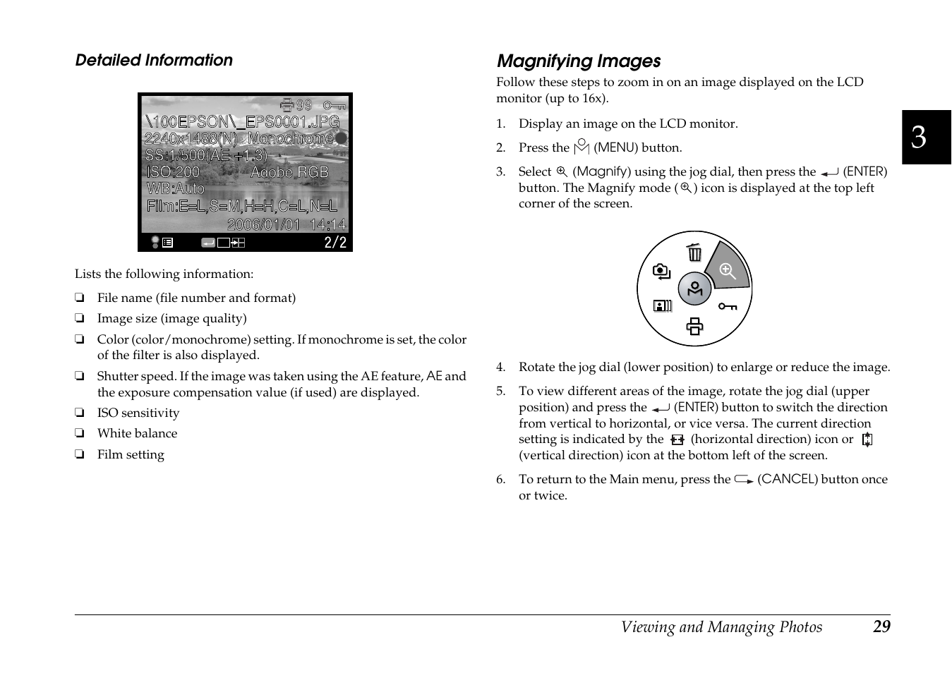 Magnifying images | Epson R-D1s User Manual | Page 29 / 48