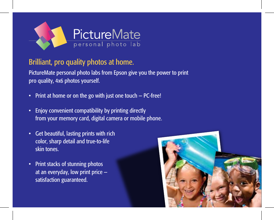 Brilliant, pro quality photos at home | Epson 870 User Manual | Page 2 / 8