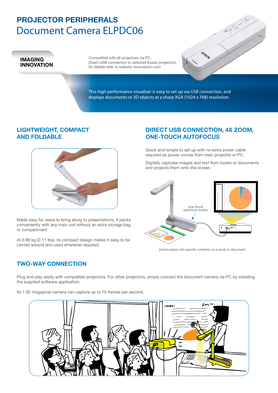 Document camera elpdc06, Projector peripherals | Epson ELPDC06 User Manual | Page 4 / 6