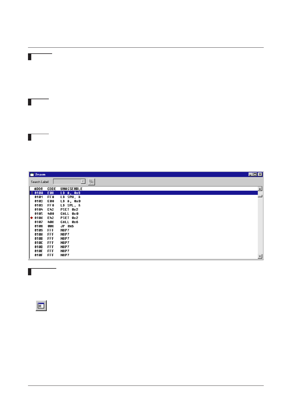 9 program display, U (unassemble) | Epson S5U1C62000A User Manual | Page 203 / 255